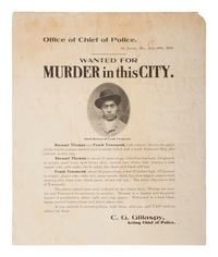 [CRIME & PUNISHMENT]. A group of 3 wanted posters of African American men issued in St. Louis, MO, Detroit, MI, and Montgomery, AL. Ca 1900s-1930s.
