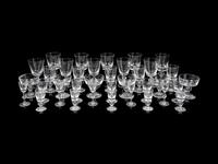 A Steuben Teardrop Glass Stemware Service