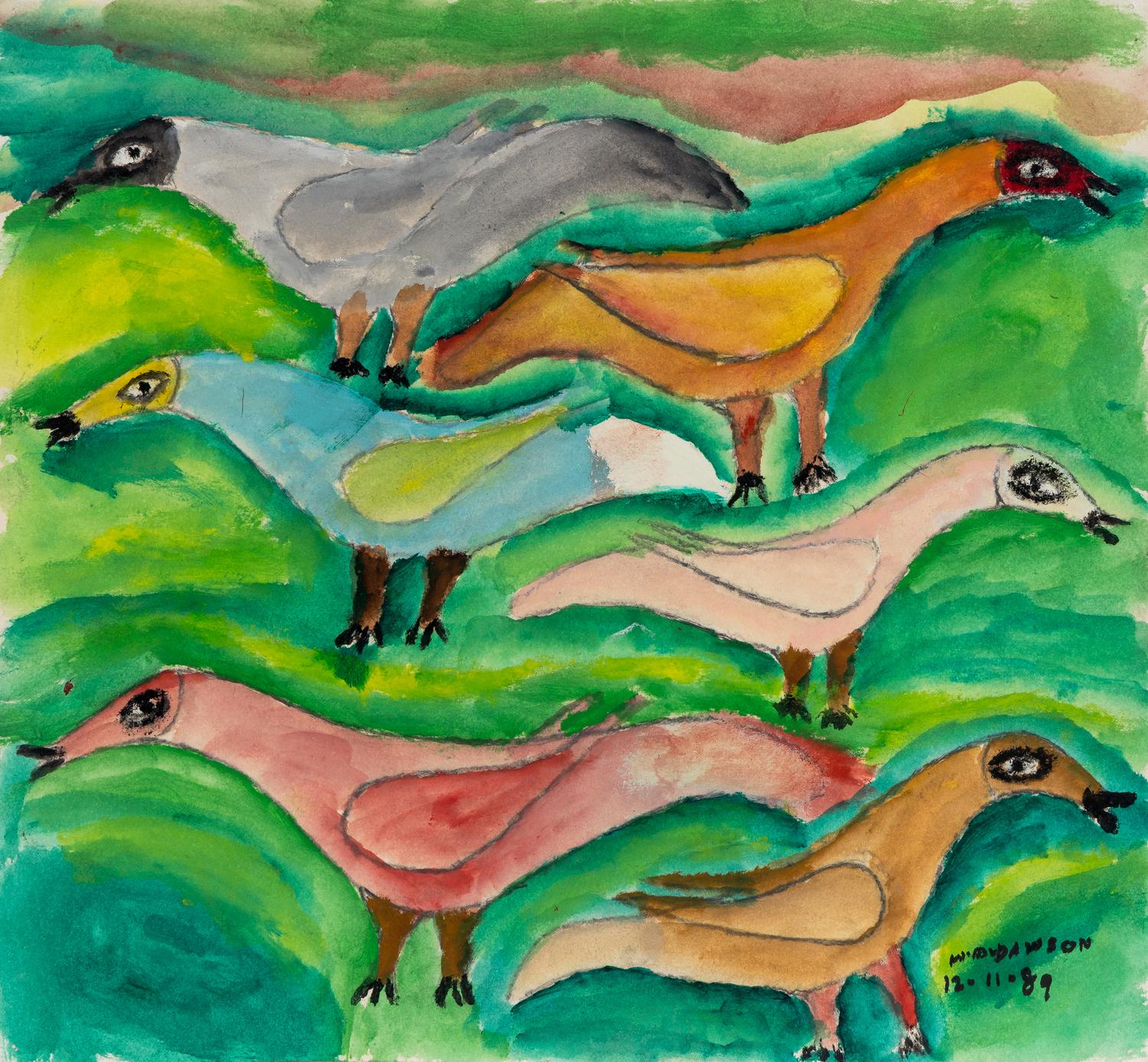 Untitled (Horses) , 1988, Untitled (Birds) , 1989, Untitled (Heads) , 1989 and Untitled (Portrait) , 1988 (four works)