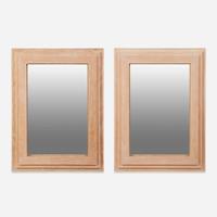 Contemporary A Pair of Cerused Wood Mirrors, circa 1980