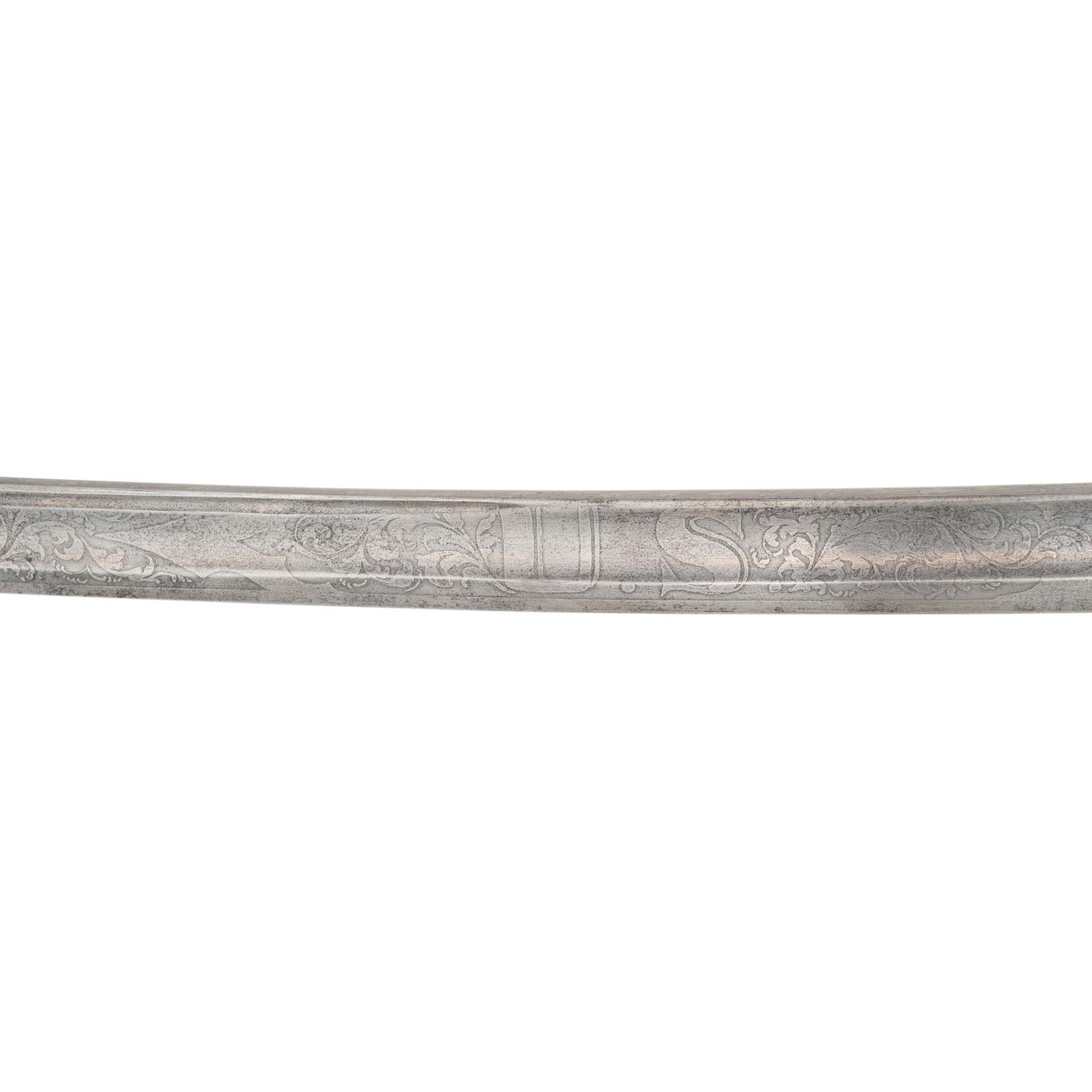 Sauerbier Cavalry Officers' Saber with Etched Blade Presentation to Lieutenant Sullivan 9th PA Cavalry - KIA at Tomkinsville, KY - Fighting John Hunt Morgan's Men