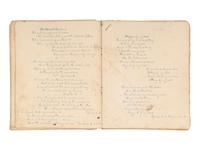 [MARITIME]. Log of the Barques Wavelet , Looling , and J.H. Wills documenting journeys in East Asia, ca 1862-1865. [ With: ] Notebook containing sea shanties and sketches of ships, ca 1862-63.