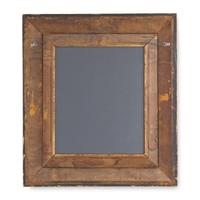 A Continental Giltwood and Parcel-Ebonized Frame, Mounted as a Mirror