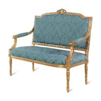 A Louis XVI Style Giltwood Settee