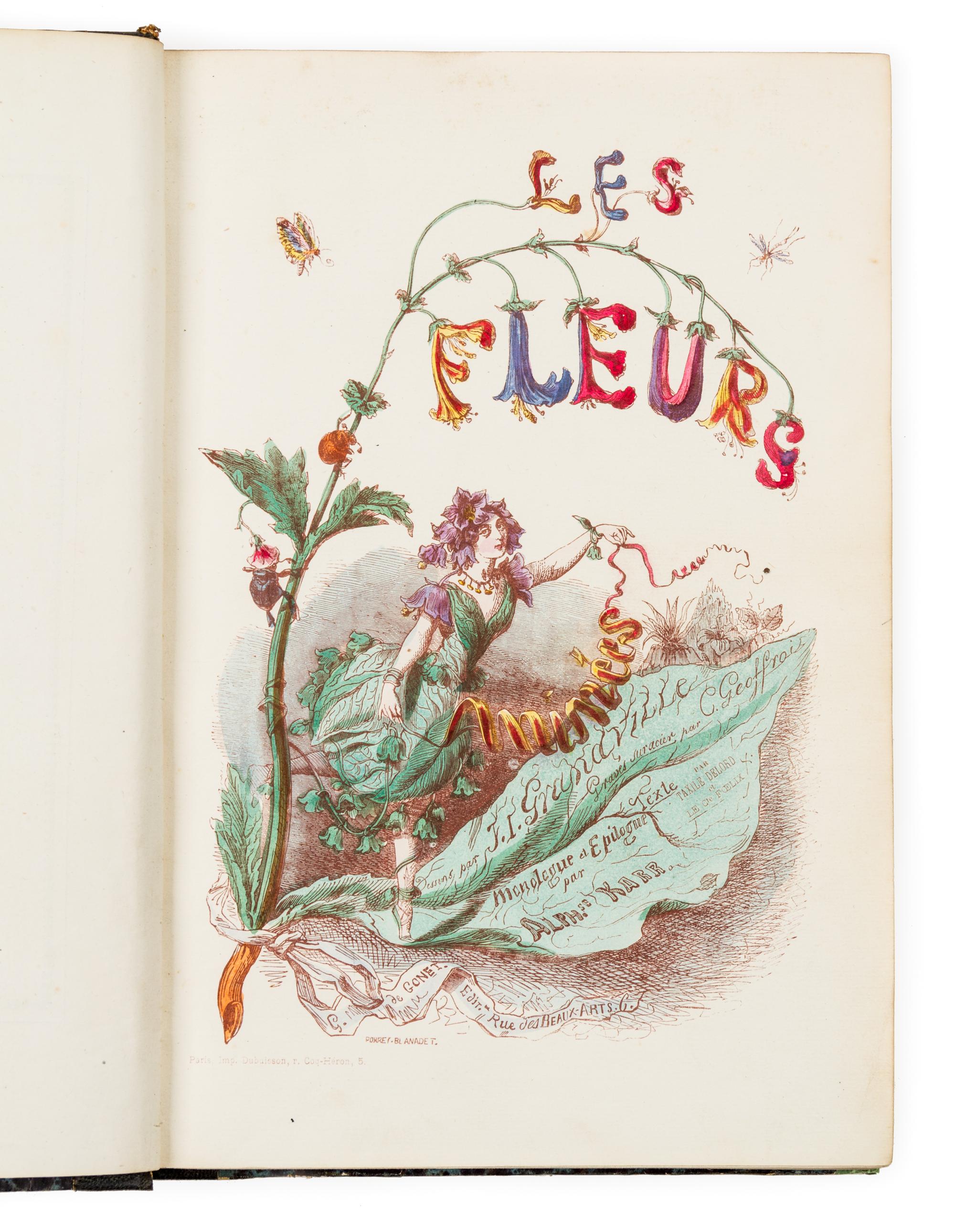 GRANDVILLE (1803-1847). Les Fleurs Animee . Paris: Librairie Martinon, [ca 1857].