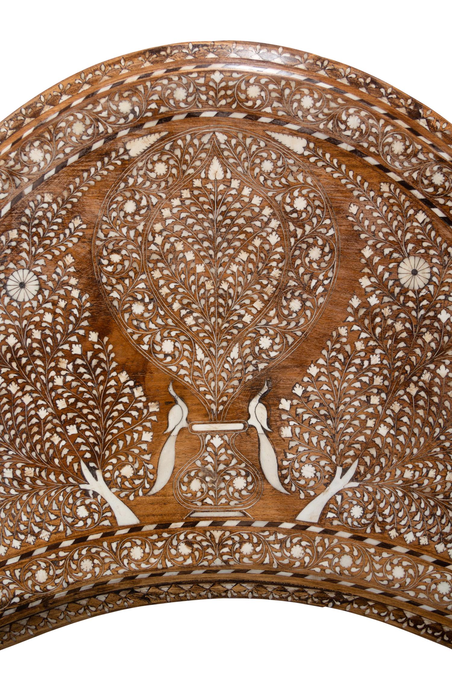 Two Anglo-Indian Bone Inlaid Reniform Side Tables