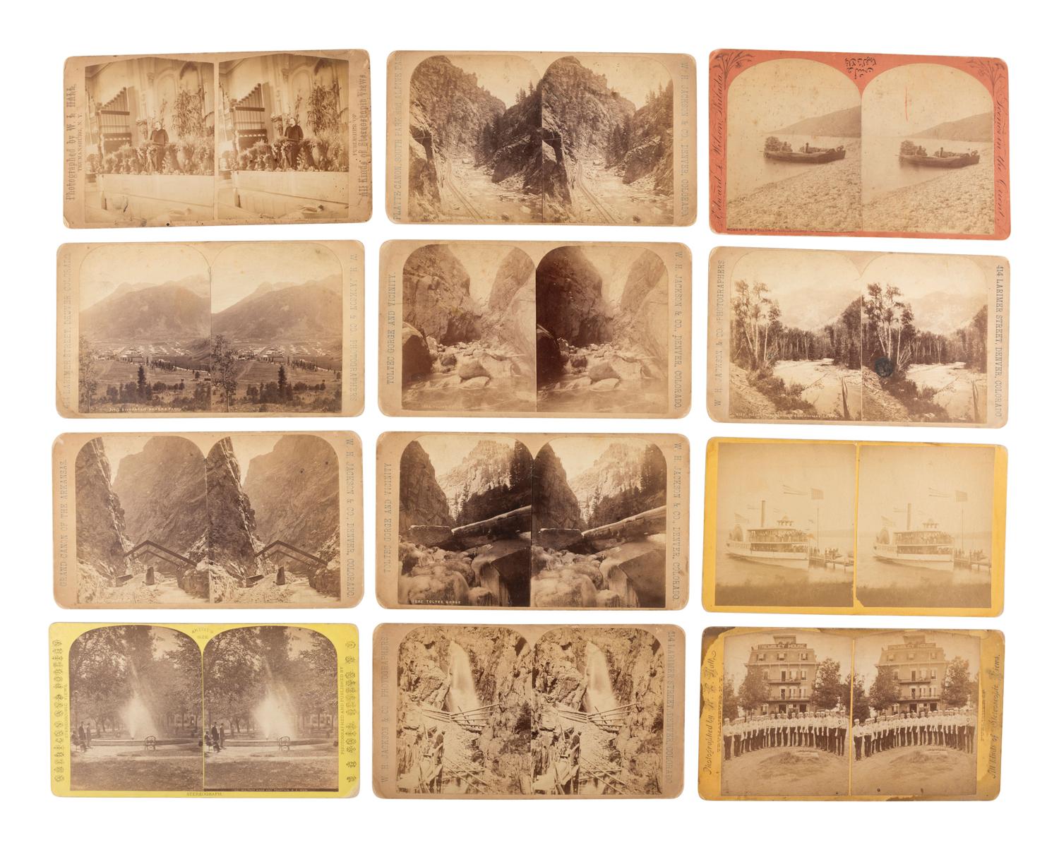 [EARLY PHOTO] 72 stereoviews of various scenes and subjects, incl. Harriet Beecher Stowe's house.