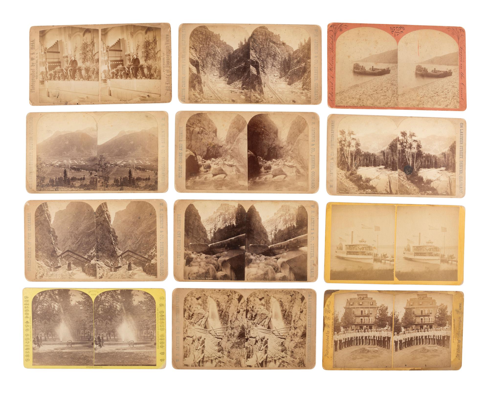 [EARLY PHOTO] 72 stereoviews of various scenes and subjects, incl. Harriet Beecher Stowe's house.