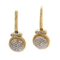 A Pair of 14 Karat Yellow Gold and Diamond Earrings, 2.10 dwts.