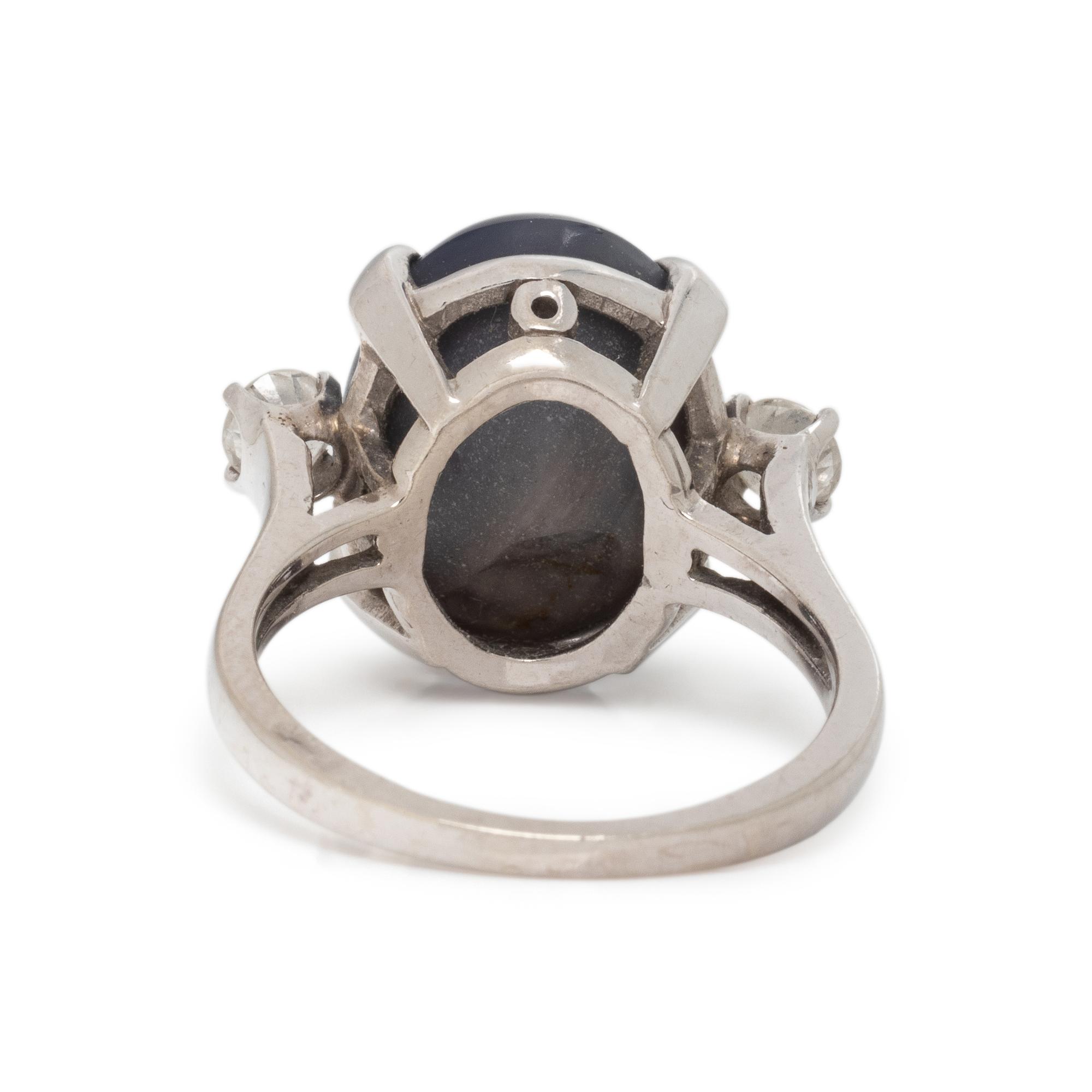 STAR SAPPHIRE AND DIAMOND RING