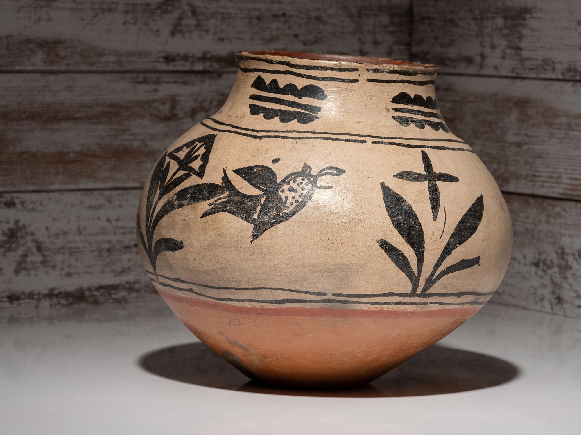 San Ildefonso Pottery Olla, with Zoomorphic Imagery