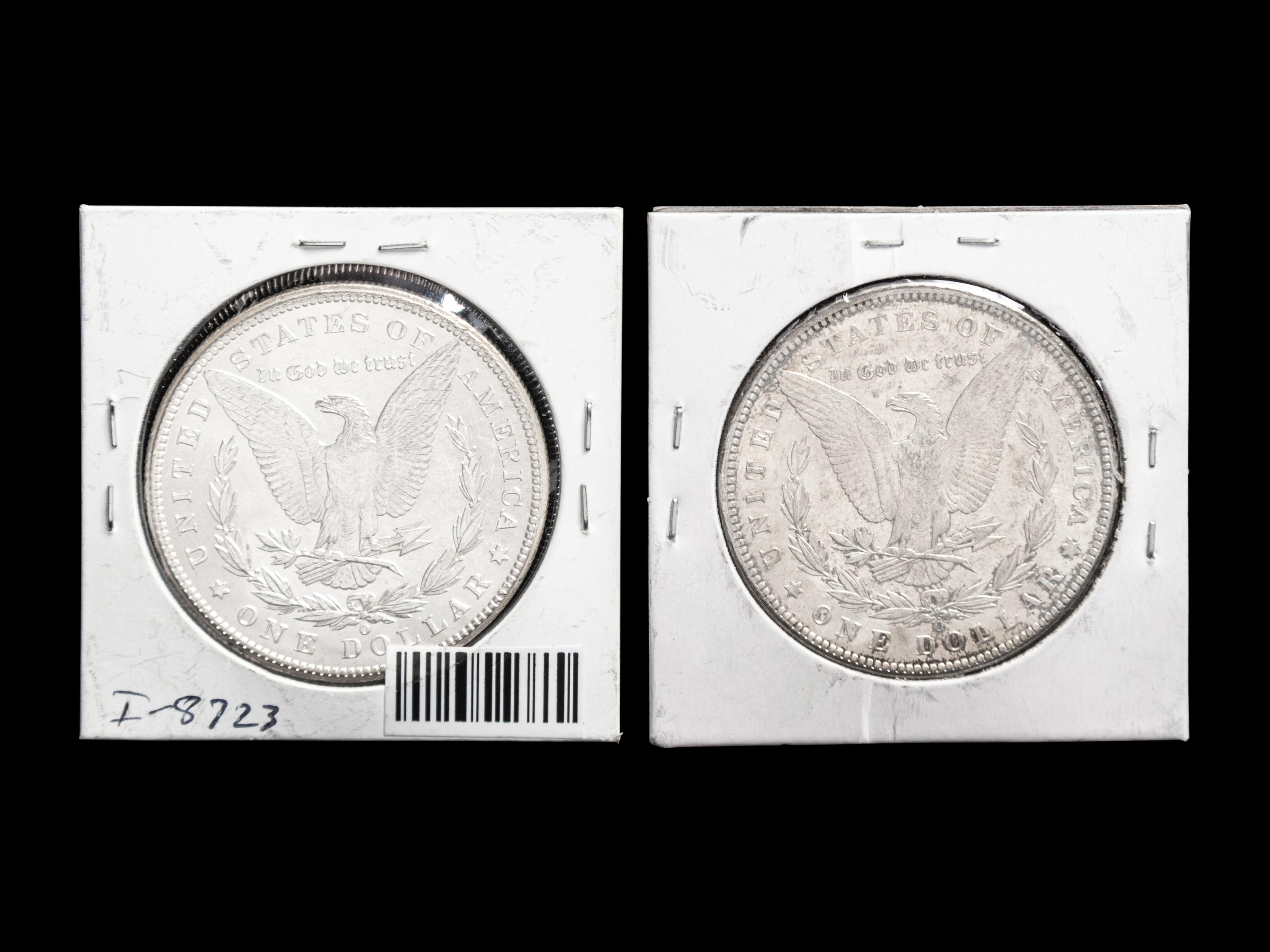 Two 1900-O Morgan $1 Coins