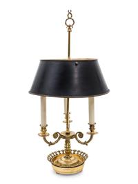 A Gilt Metal Three-Light Bouillotte Lamp — 20TH CENTURY