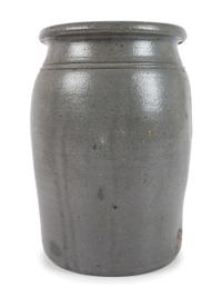 Three Cobalt-Stenciled Stoneware Vessels