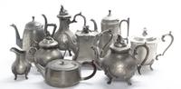 An English Pewter Tea and Coffee Service Height of tallest 10 1/4 inches. — 19TH CENTURY