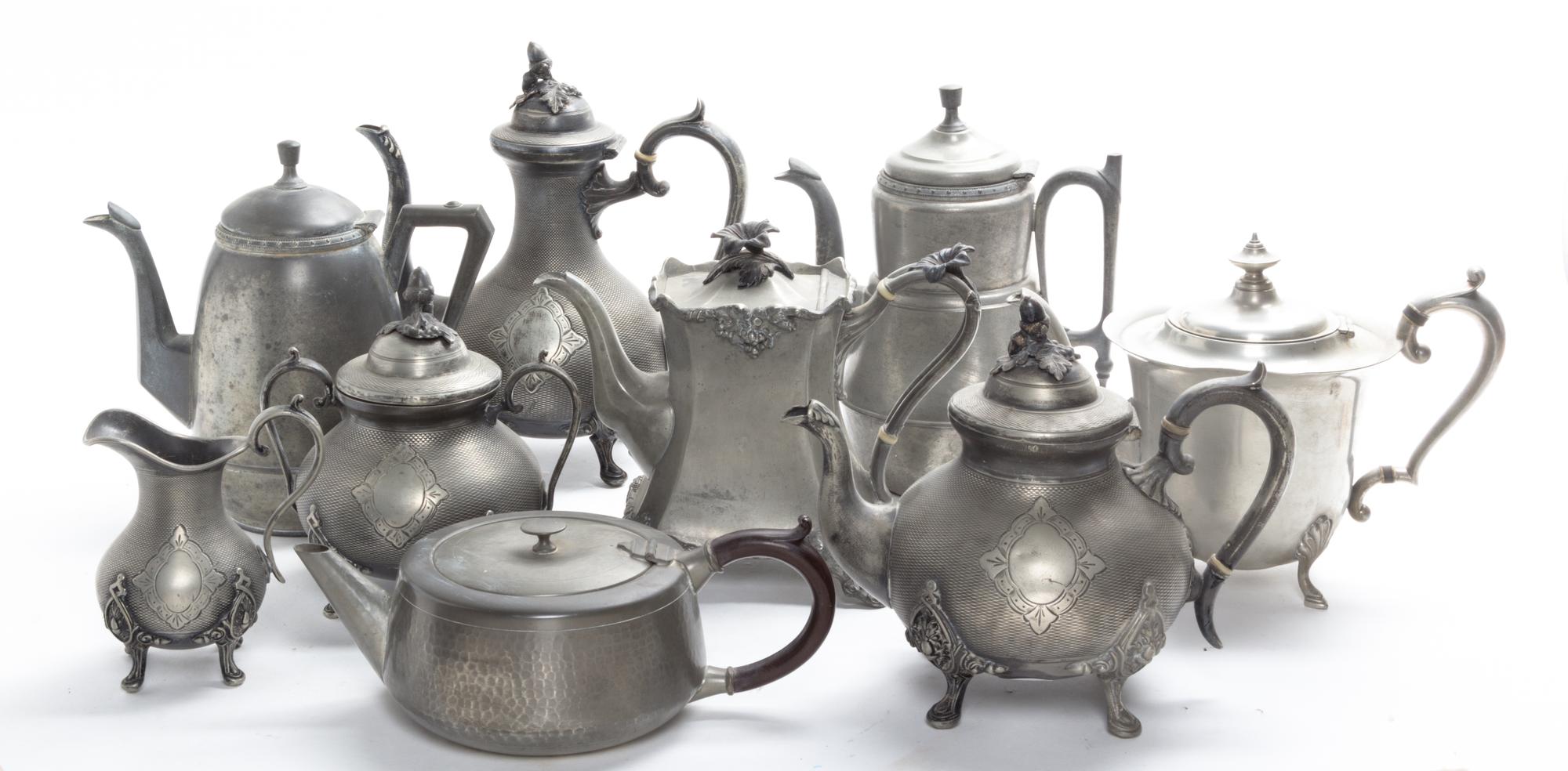 An English Pewter Tea and Coffee Service Height of tallest 10 1/4 inches. — 19TH CENTURY