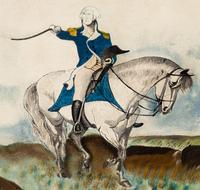 American School 19th Century, A Portrait of George Washington on Horseback