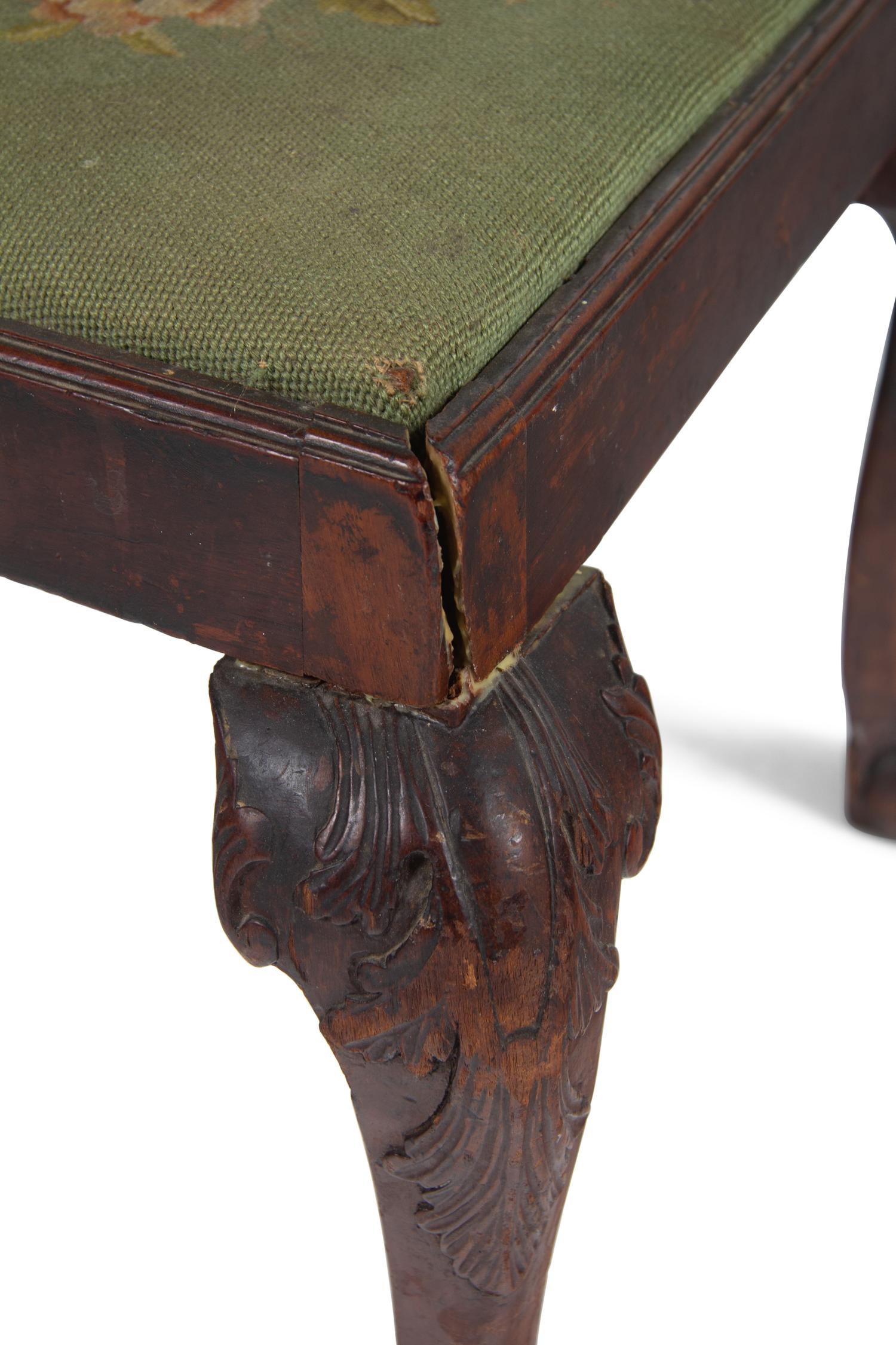 A Chippendale Carved Mahogany Claw-and-Ball Foot Side Chair