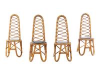 Set of Four High-Back Dining Chairs