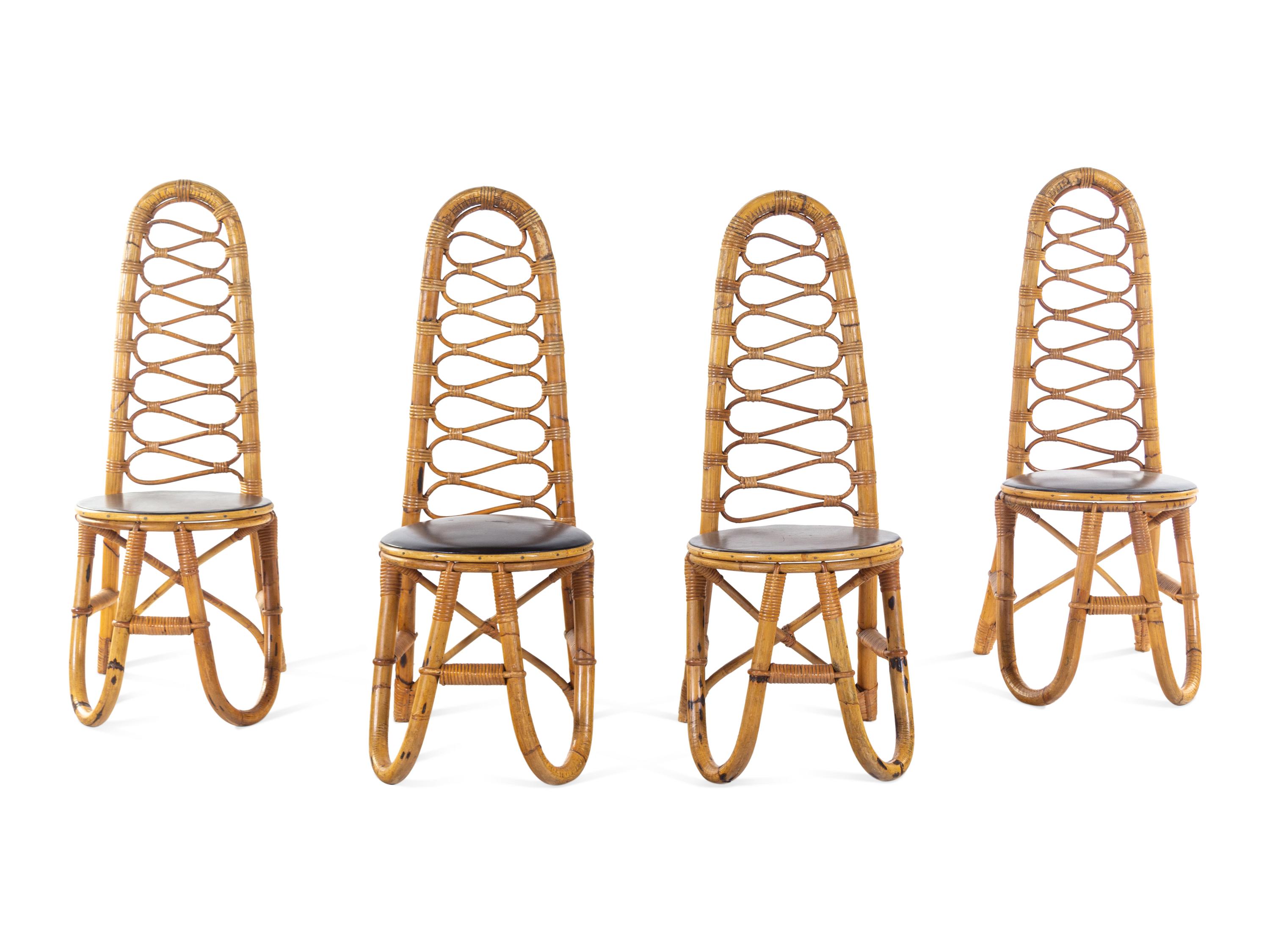 Set of Four High-Back Dining Chairs