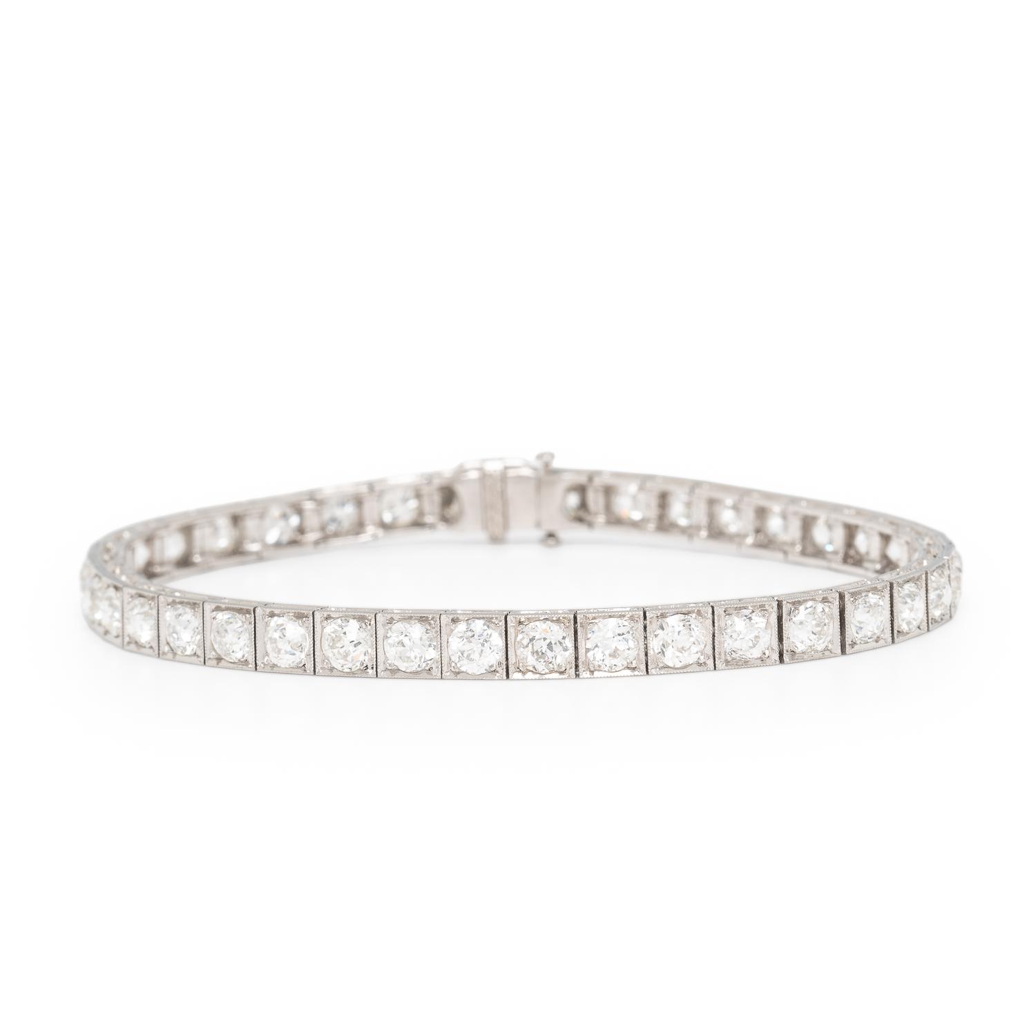 Art Deco, Platinum and Diamond Line Bracelet