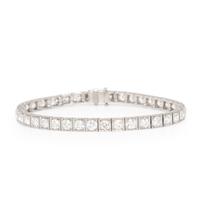Art Deco, Platinum and Diamond Line Bracelet