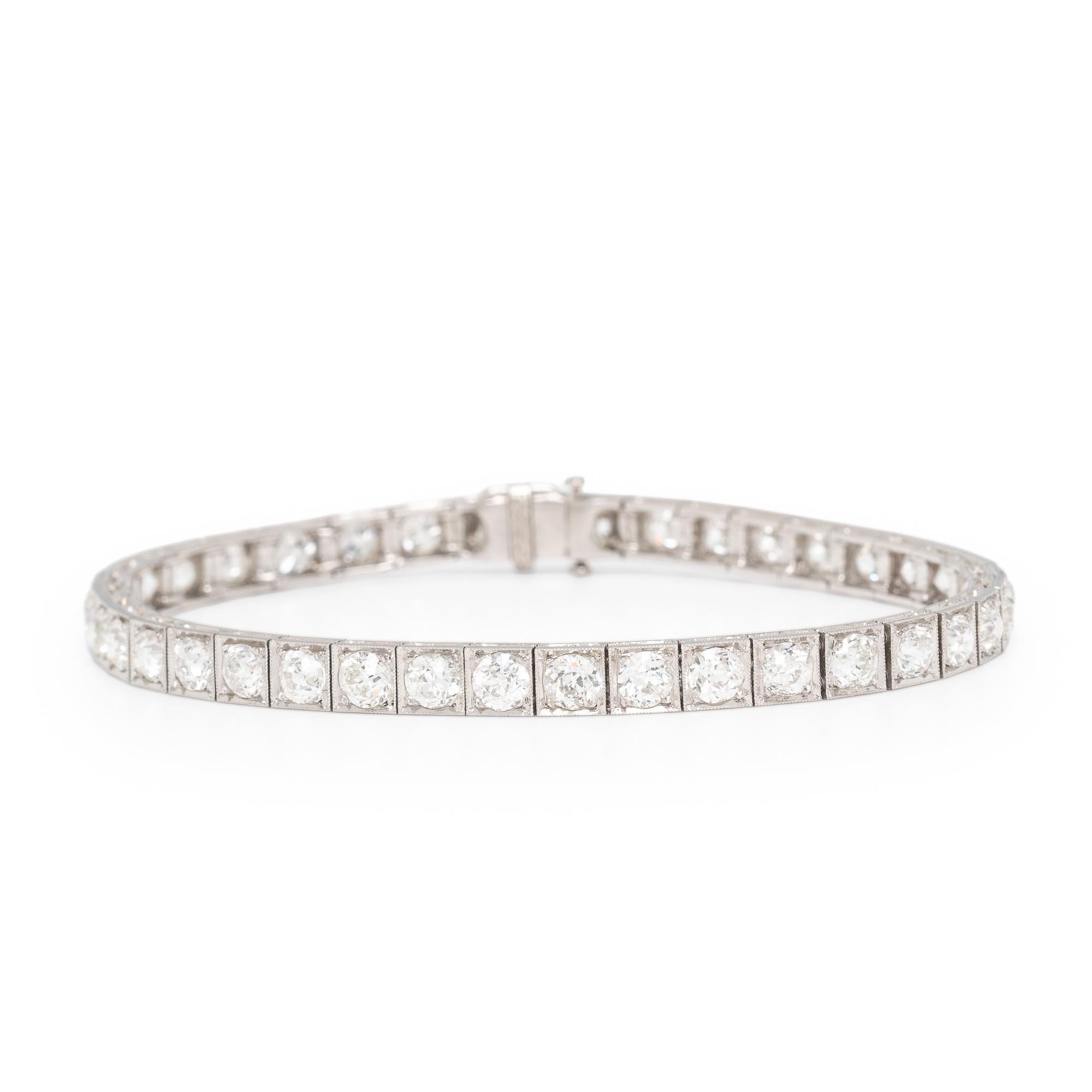 Art Deco, Platinum and Diamond Line Bracelet