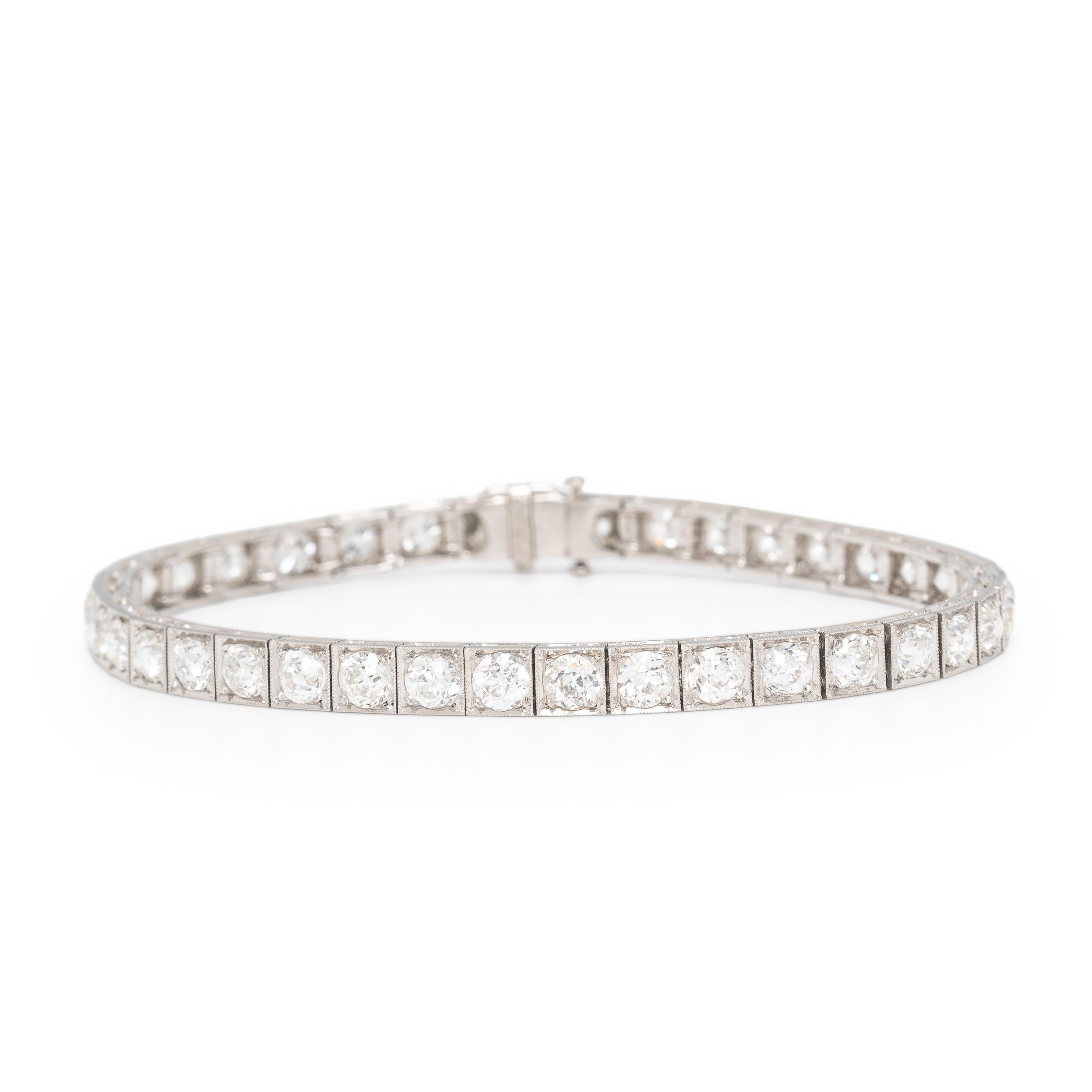 Art Deco, Platinum and Diamond Line Bracelet