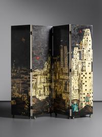 'Città di Carte' / 'Farfalle' Folding Screen, c. 1960 Fornasetti Milano, Italy