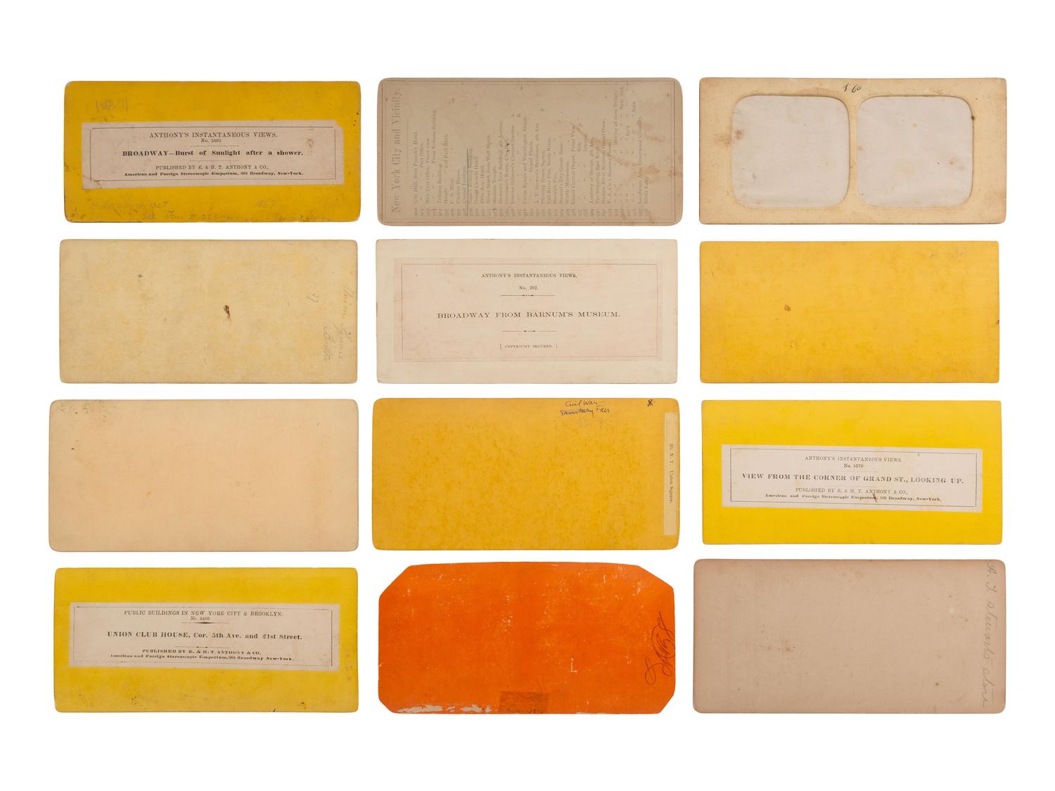 [EARLY PHOTOGRAPHY]. 50 stereoviews of New York City, incl. street scenes and landmarks.