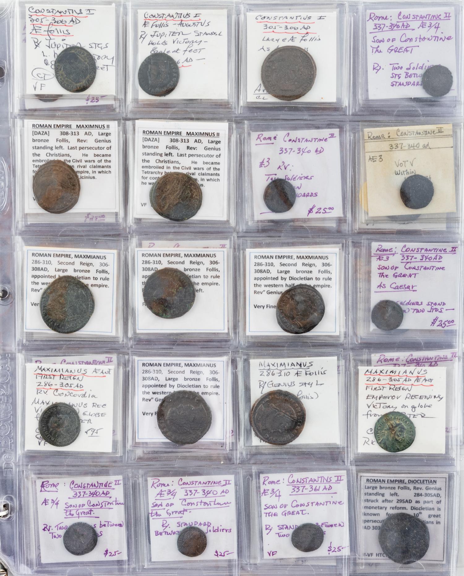 [ANCIENT] A Large Collection of Roman Bronze and Copper Coins