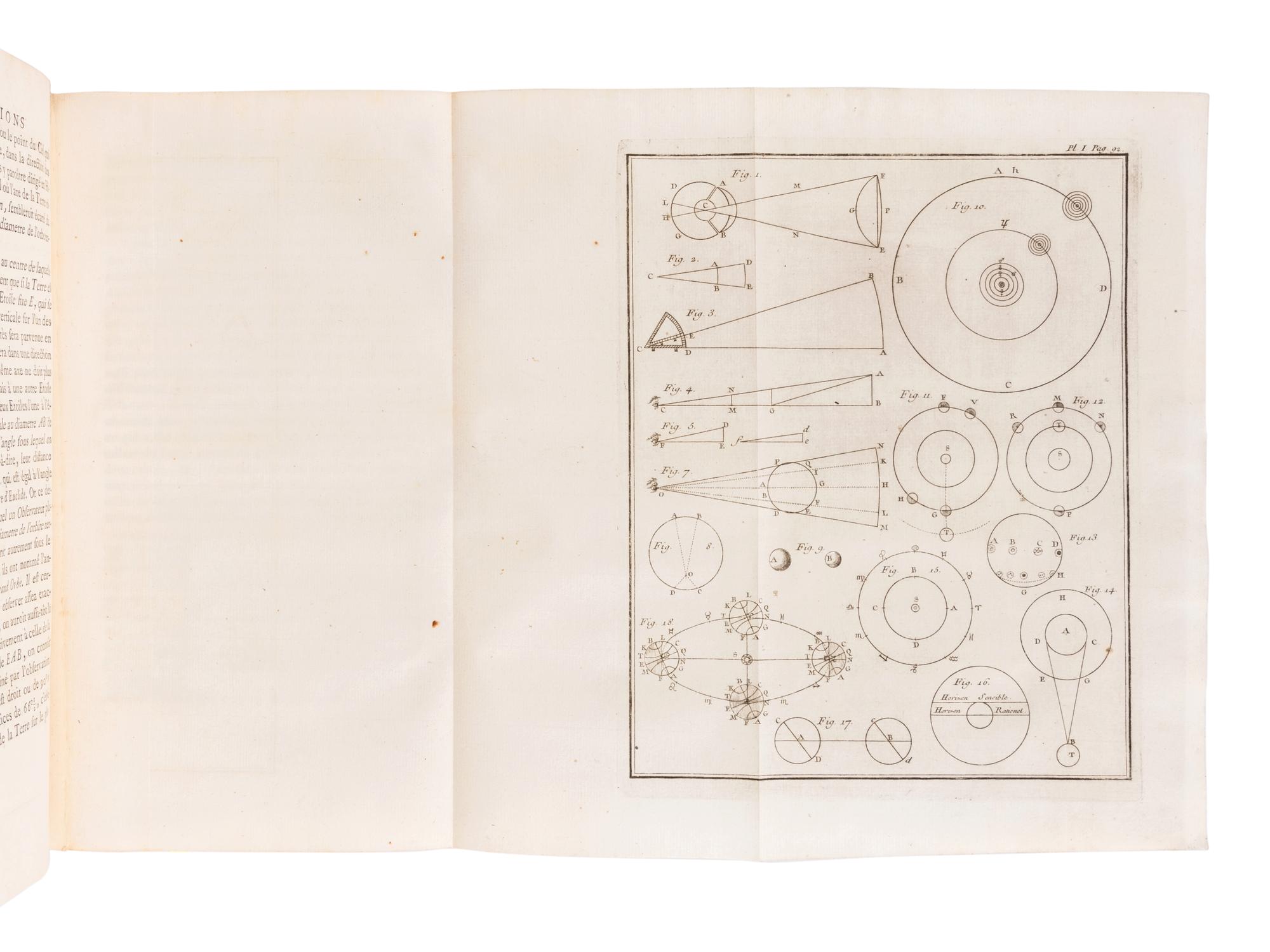 LE MONNIER, Pierre Charles (1715-1799). Institutions Astronomiques, ou Lecons Elementaires d'Astronomie, pour servir d'Introduction a la Physique Celeste and a la Science des Longitudes. Paris: Chez Hippolyte-Louis Guerin & Jacques Guerin, 1746.