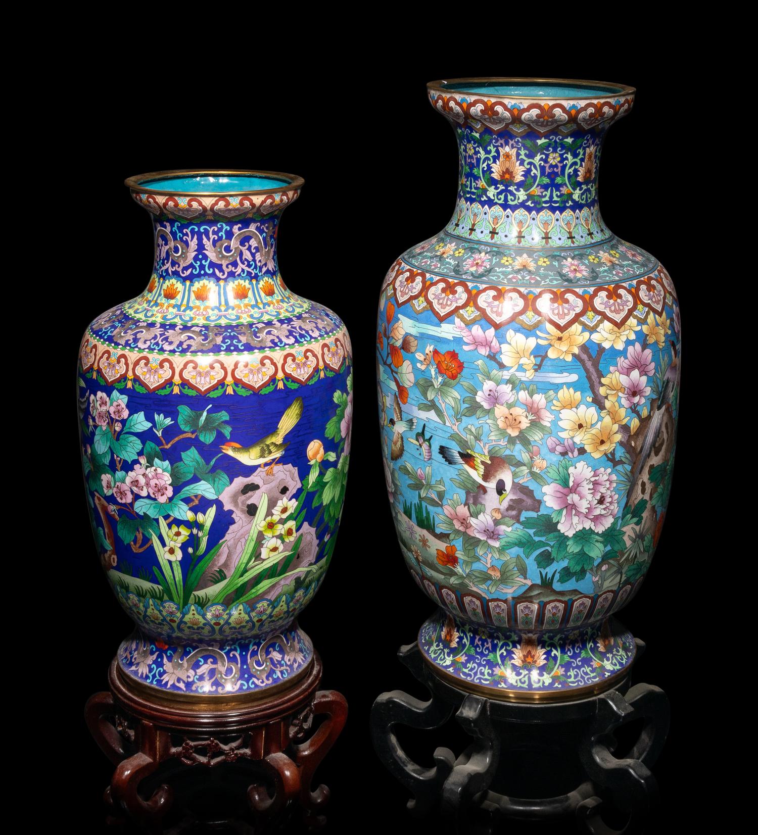 Three Large Chinese Cloisonné Vessels