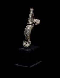 A Roman Bronze Handle with a Seated Cat