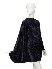 BALENICAGA, CRUSHED VELVET CAPE-SLEEVE MINIDRESS