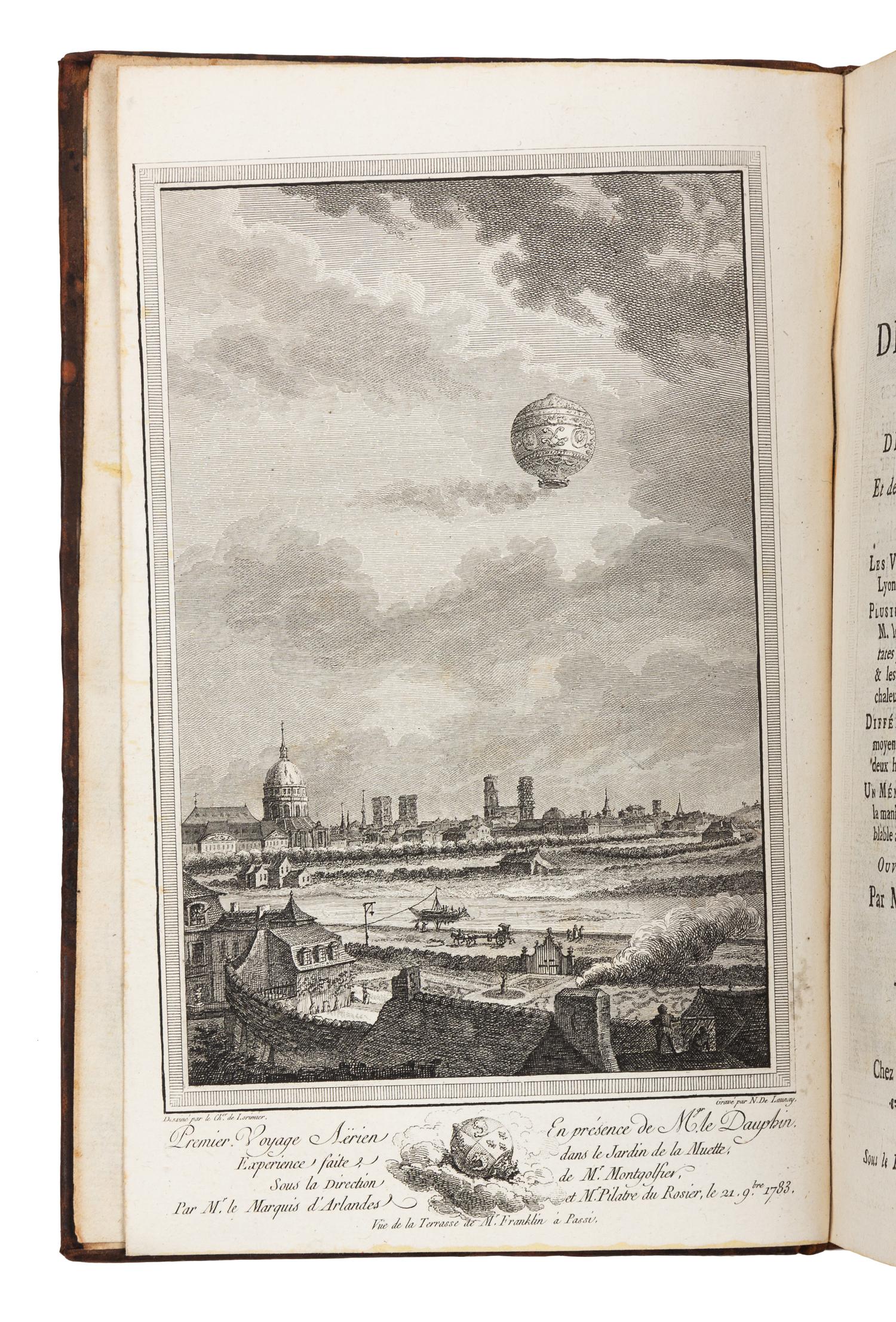FAUJAS DE SAINT-FOND. Description des Experiences de la Machine Aerostatique de MM. de Montgolfier... Paris, 1783, 1784. FIRST EDITION.