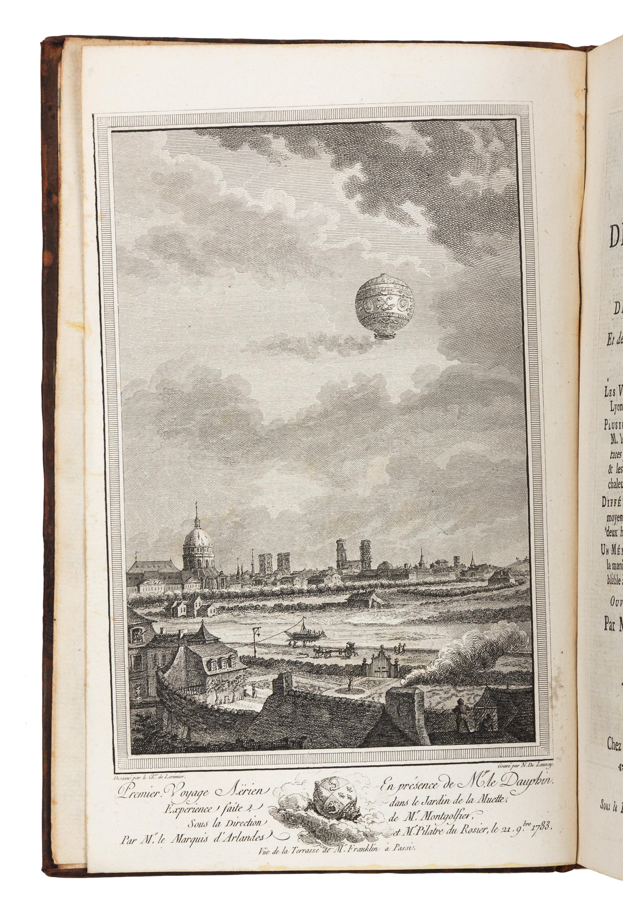 FAUJAS DE SAINT-FOND. Description des Experiences de la Machine Aerostatique de MM. de Montgolfier... Paris, 1783, 1784. FIRST EDITION.