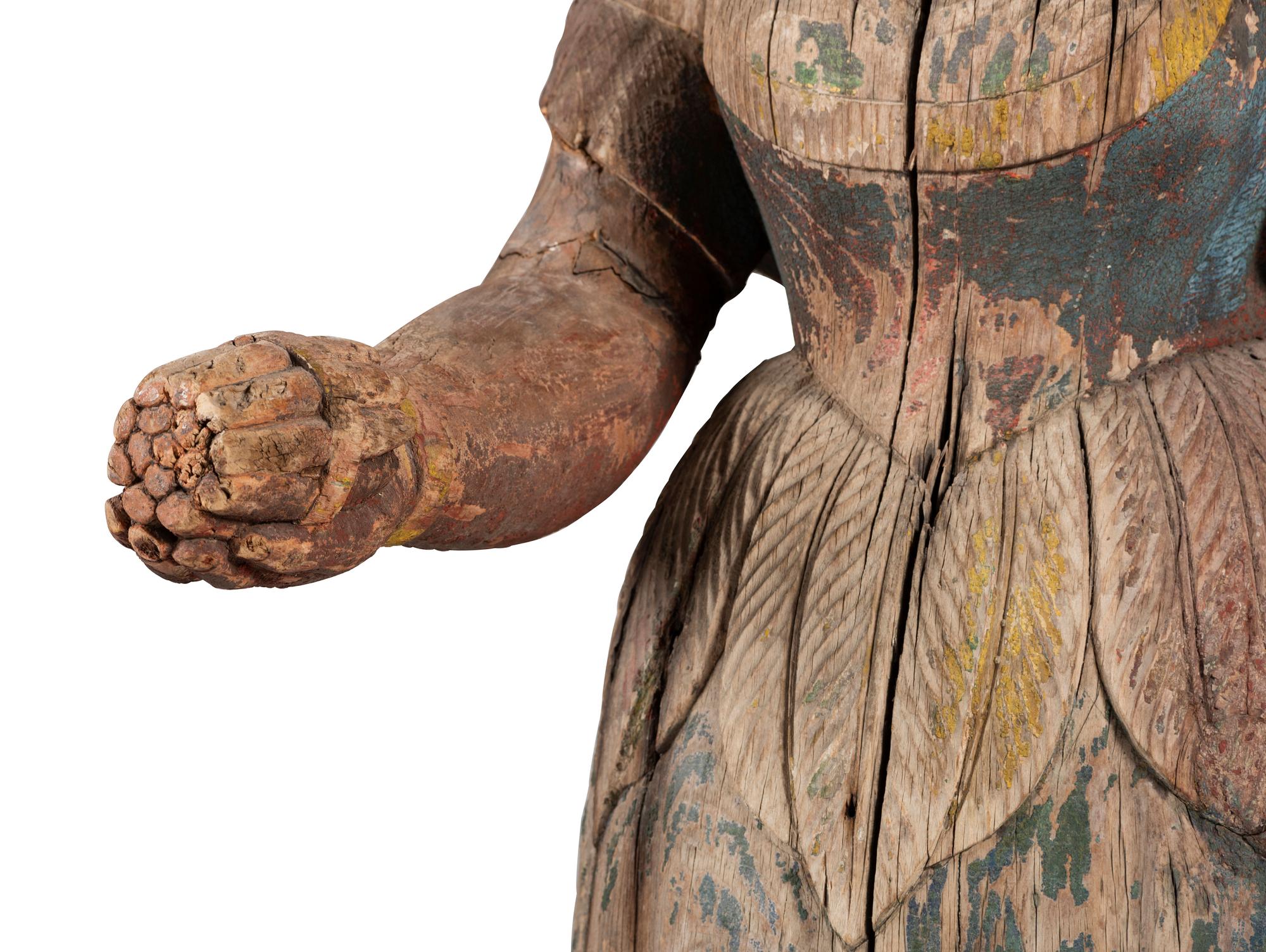 An American Carved and Painted Pine Tobacco Store Figure