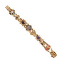 YELLOW GOLD AND MULTIGEM SLIDE BRACELET