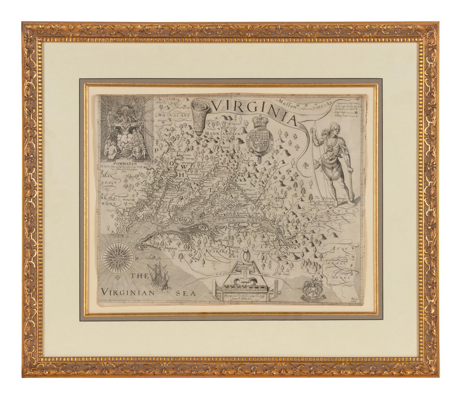 [MAP]. SMITH, John, Captain (1580-1631). Virginia . [London ca 1625].