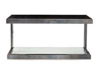 A Contemporary Steel, Granite and Glass Console Table