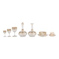 A Venetian Enameled and Gilt Decorated Glass Table Service