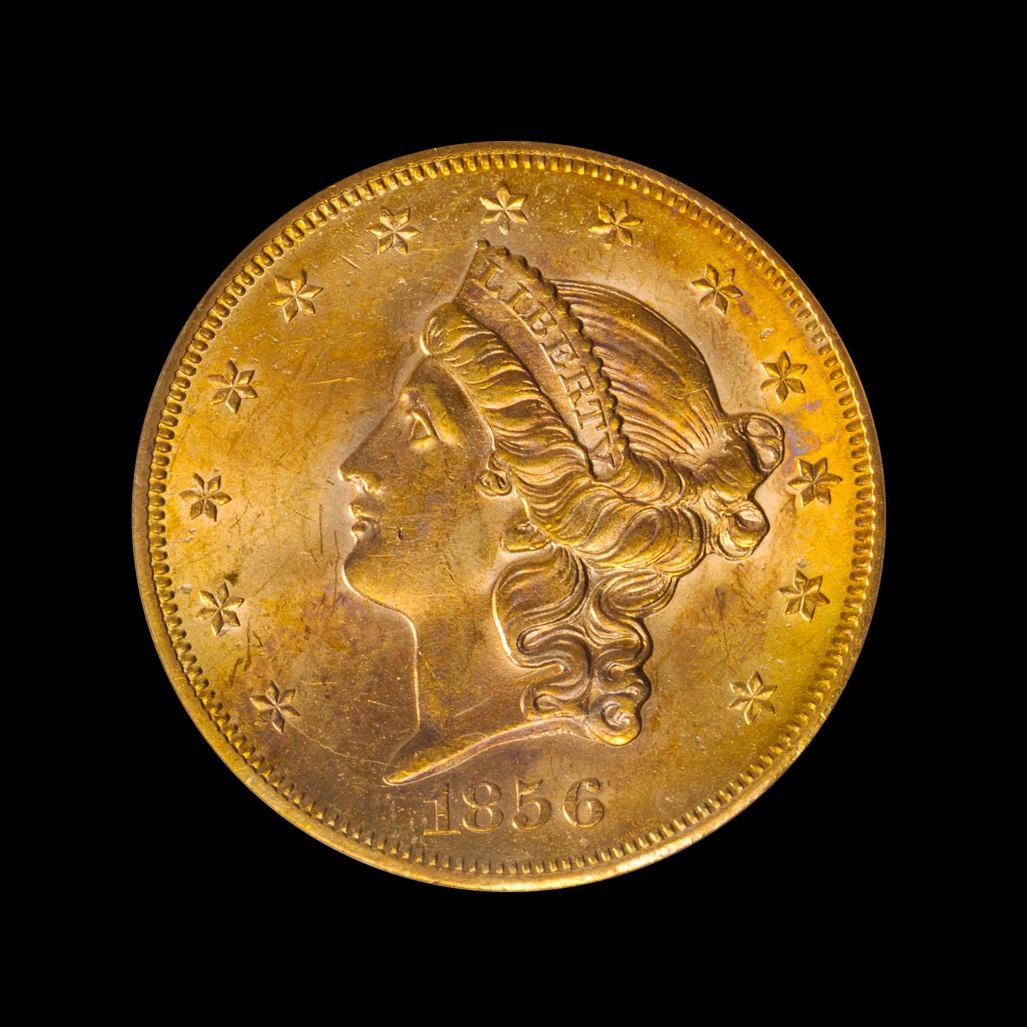 A United States 1856-S Liberty Head $20 Gold Coin