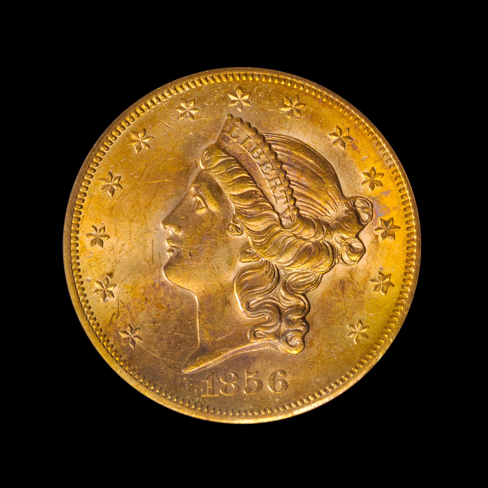 A United States 1856-S Liberty Head $20 Gold Coin