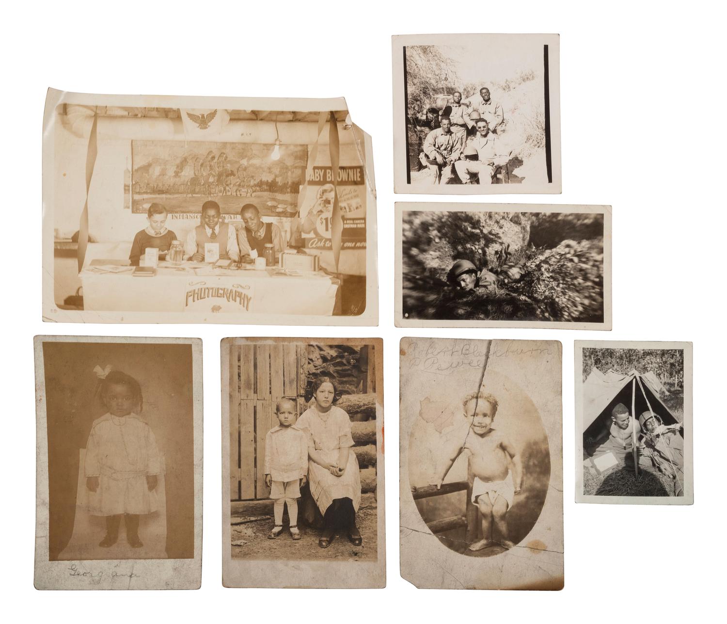 [AFRICAN AMERICANA]. Photographic archive related to Sgt. Robert L. Blackburn, 93rd Signal Company, 93rd Infantry Division, of Cleveland, Ohio.