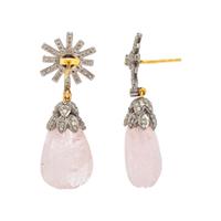 DIAMOND AND MORGANITE EARRINGS