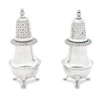 A Pair of American Silver Casters