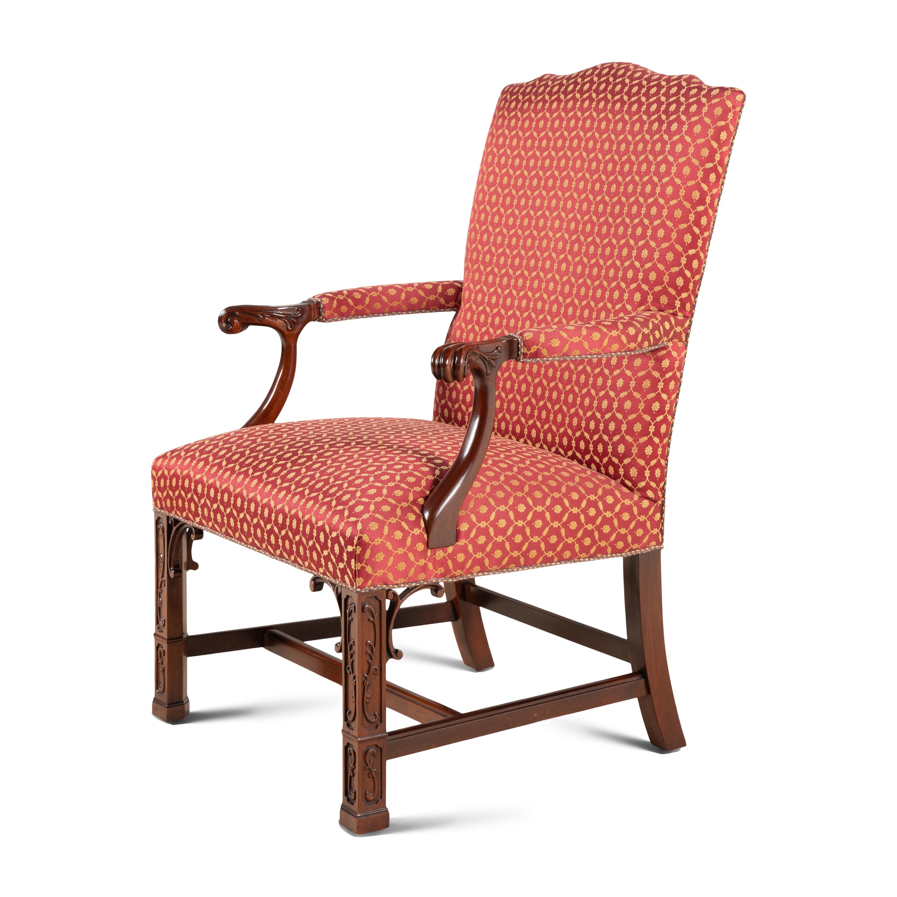 A George III Style Mahogany Library Chair