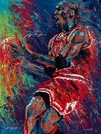 A Michael Jordan Signed Autograph William Lopa "Love of the Game" Giclee Artwork (Upper Deck Authenticated)