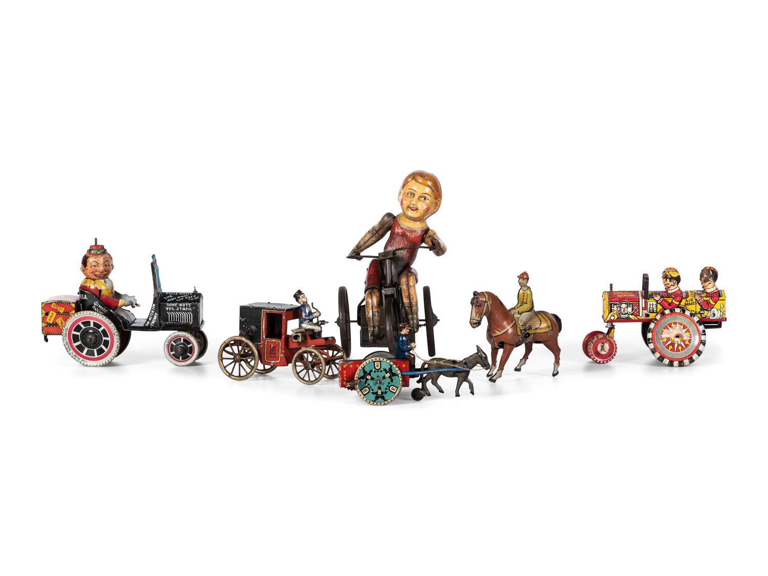 Six German and American Tin Lithograph Mechanical Toys